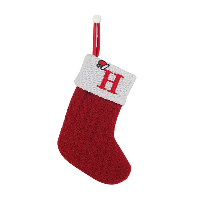 Christmas Alphabet Knitted Socks and Tree Ornaments - Festive Home Decorations for 2024 and Beyond