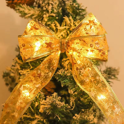 2025 LED Ribbon String Lights for Christmas Tree Decorations, DIY Lace Bows, and Home Decor for the New Year