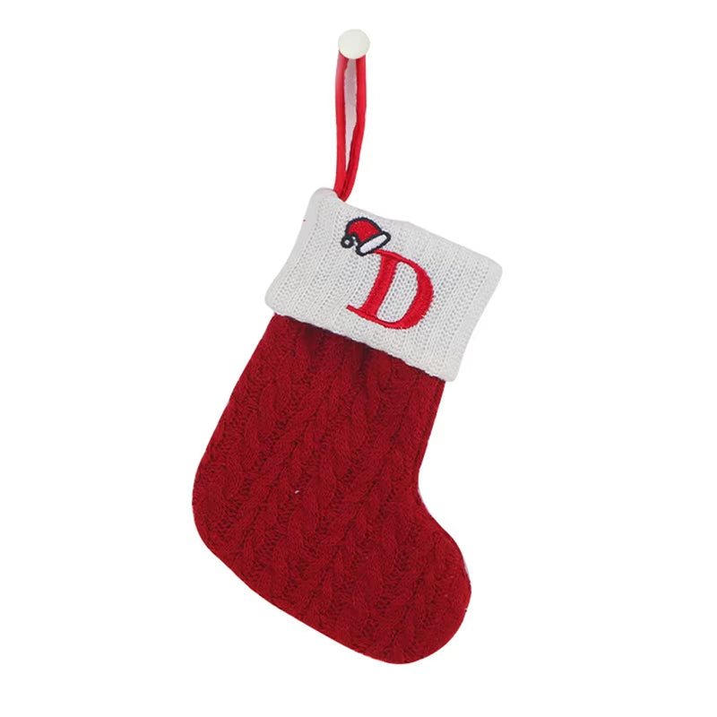 Christmas Alphabet Knitted Socks and Tree Ornaments - Festive Home Decorations for 2024 and Beyond