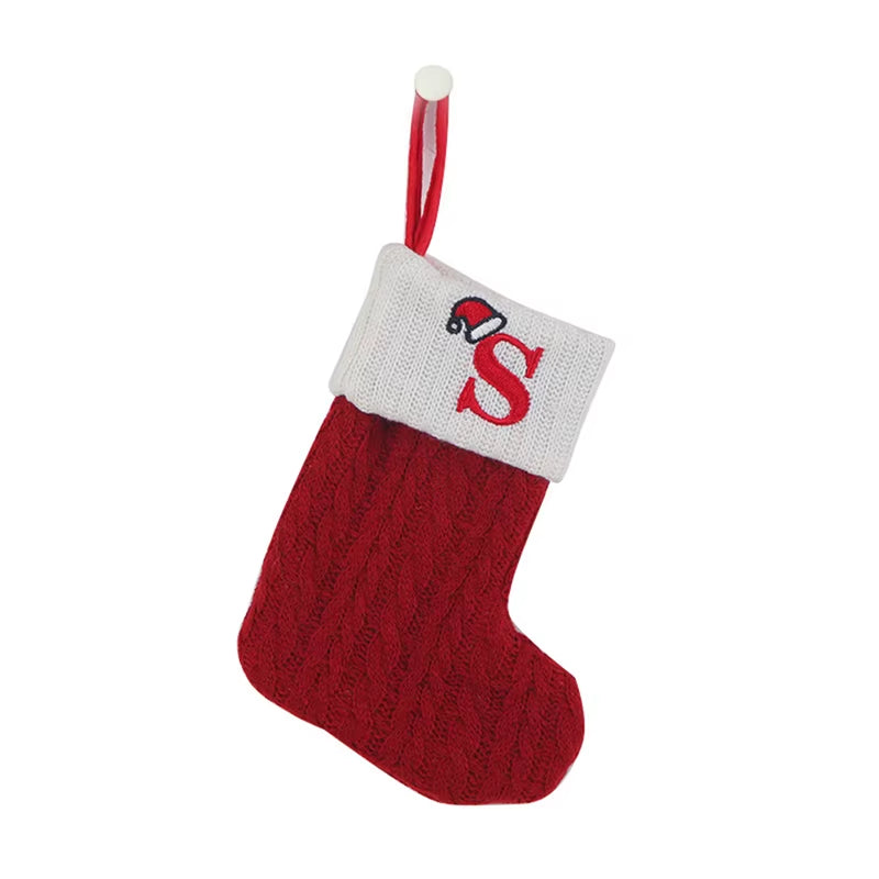 Christmas Alphabet Knitted Socks and Tree Ornaments - Festive Home Decorations for 2024 and Beyond