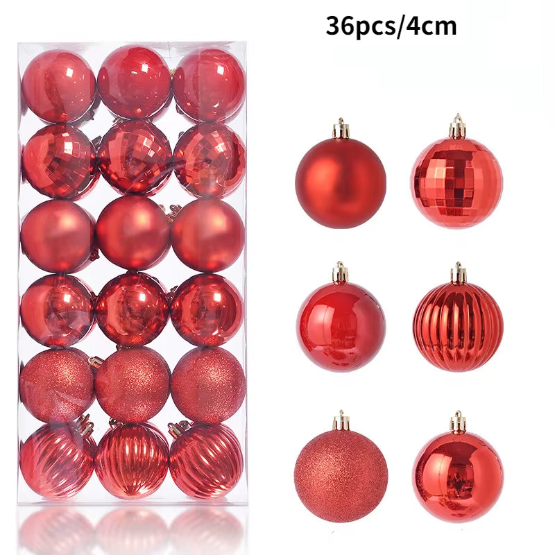 Christmas Tree Ornaments Set - 24/36 Decorative Balls for Holiday Celebrations and Home Decor Gifts 2025