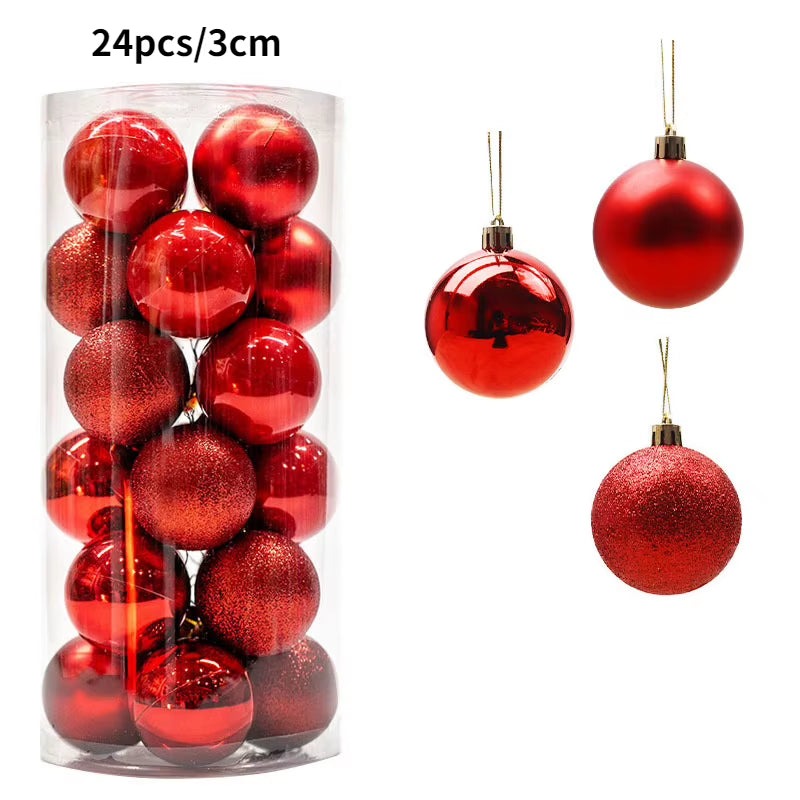 Christmas Tree Ornaments Set - 24/36 Decorative Balls for Holiday Celebrations and Home Decor Gifts 2025