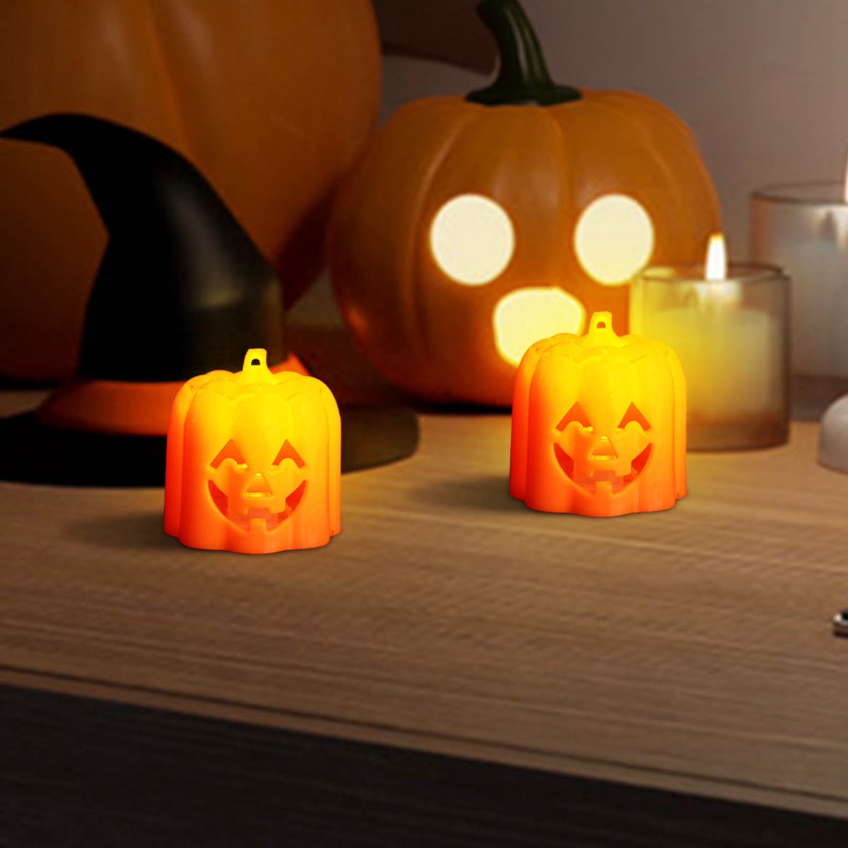 Halloween LED Pumpkin Lanterns - Decorative Candle Lights for Halloween Celebrations and Gifts
