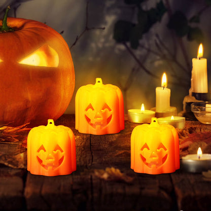 Halloween LED Pumpkin Lanterns - Decorative Candle Lights for Halloween Celebrations and Gifts