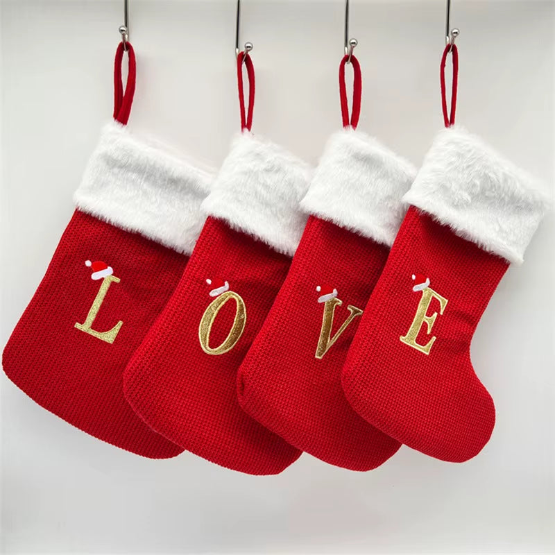 Christmas Alphabet Knitted Socks and Tree Ornaments - Festive Home Decorations for 2024 and Beyond