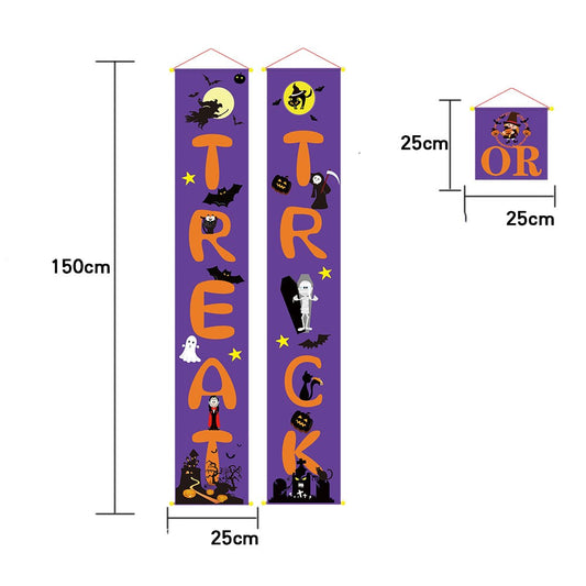 Outdoor Halloween Decoration Banner with Couplets