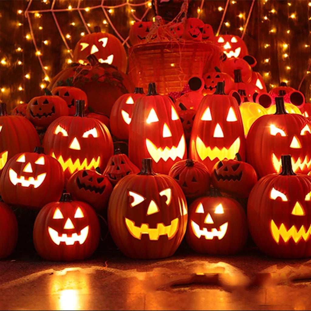Halloween Decoration Clearance: LED Pumpkin Lights and Figurines for Indoor and Outdoor Use