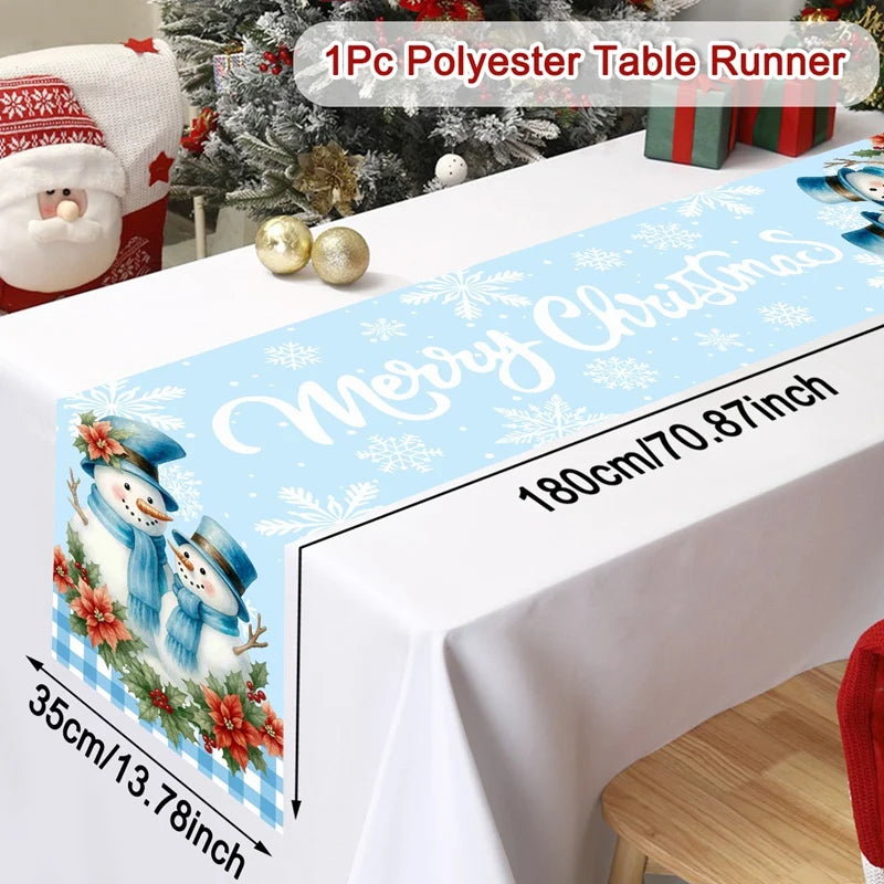 Christmas Table Runner Merry Christmas Decoration for Home Xmas Table Decor 2026 Navidad Notal Noel Ornament Happy New Year 2027