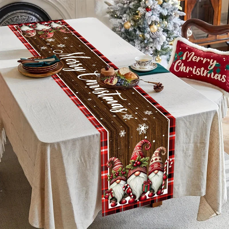 Christmas Table Runner Merry Christmas Decoration for Home Xmas Table Decor 2026 Navidad Notal Noel Ornament Happy New Year 2027