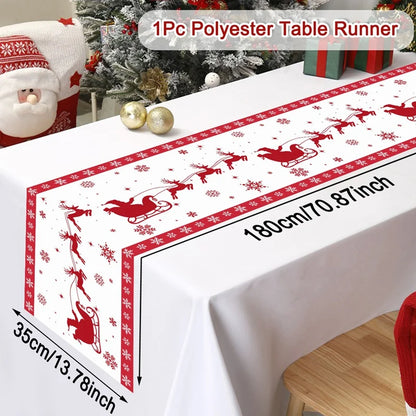Christmas Table Runner Merry Christmas Decoration for Home Xmas Table Decor 2026 Navidad Notal Noel Ornament Happy New Year 2027