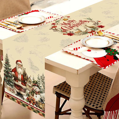 Christmas Table Runner Merry Christmas Decoration for Home Xmas Table Decor 2026 Navidad Notal Noel Ornament Happy New Year 2027