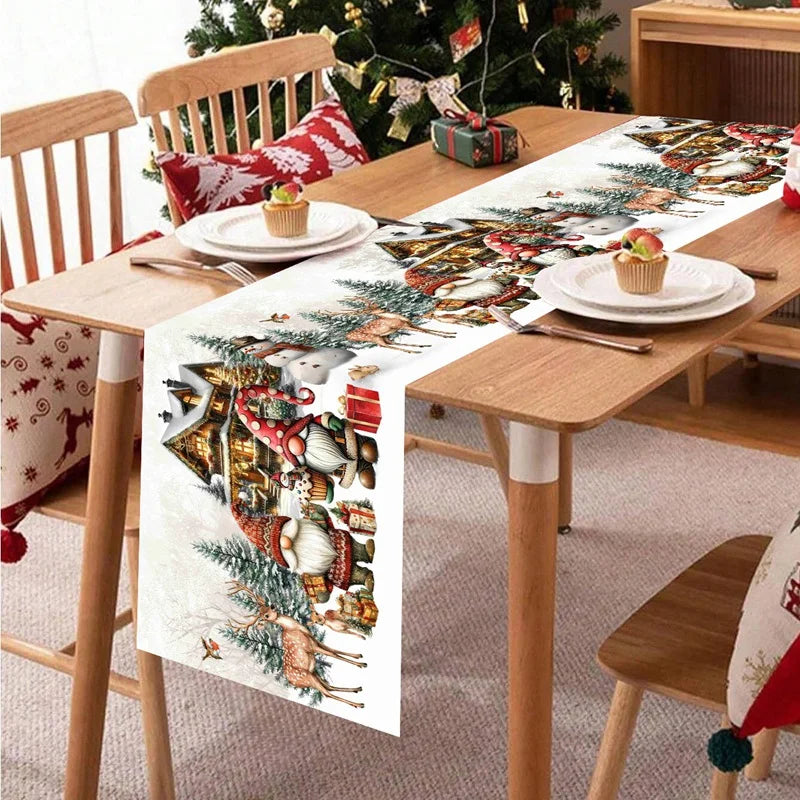 Christmas Table Runner Merry Christmas Decoration for Home Xmas Table Decor 2026 Navidad Notal Noel Ornament Happy New Year 2027