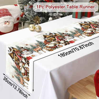 Christmas Table Runner Merry Christmas Decoration for Home Xmas Table Decor 2026 Navidad Notal Noel Ornament Happy New Year 2027