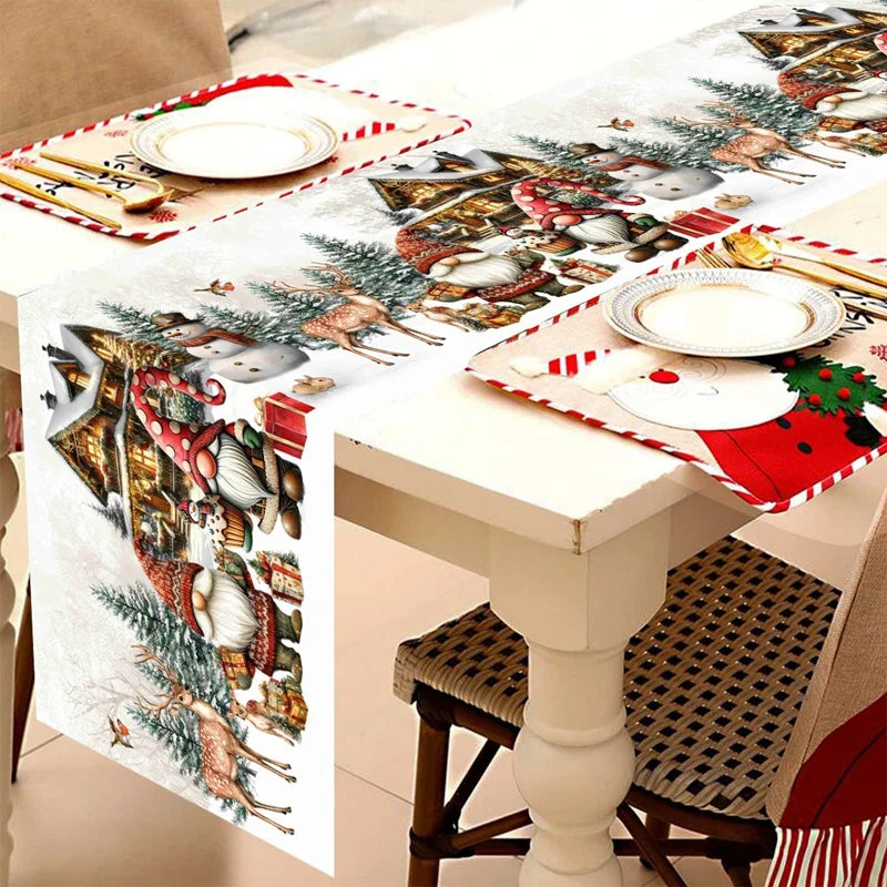 Christmas Table Runner Merry Christmas Decoration for Home Xmas Table Decor 2026 Navidad Notal Noel Ornament Happy New Year 2027