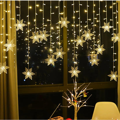 LED Snowflake Fairy Light Curtain Light Garland Christmas Decoration for Home 2023 Xmas String Light Navidad Natal New Year 2024