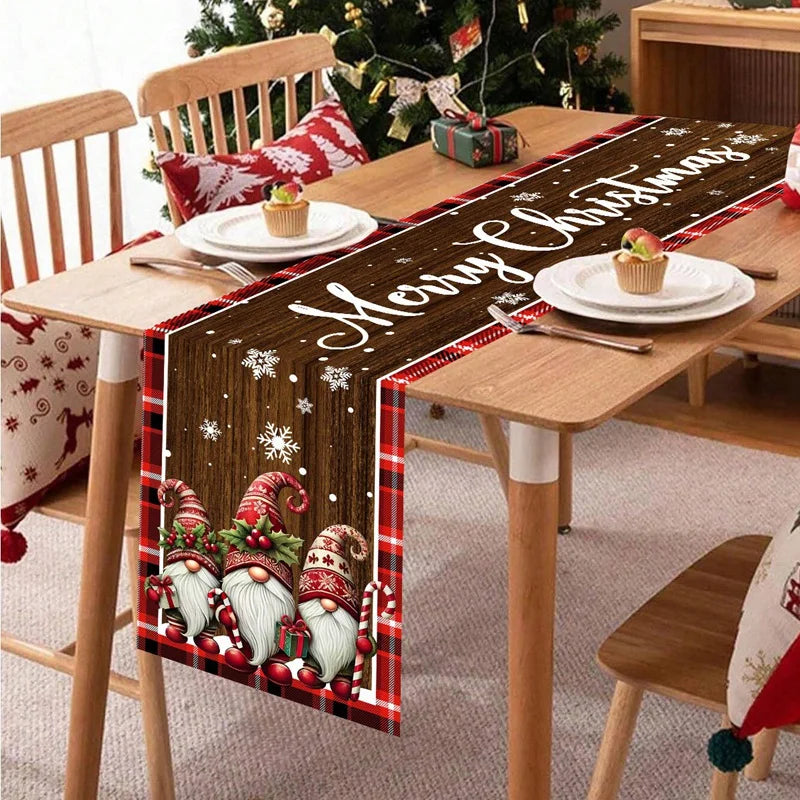 Christmas Table Runner Merry Christmas Decoration for Home Xmas Table Decor 2026 Navidad Notal Noel Ornament Happy New Year 2027