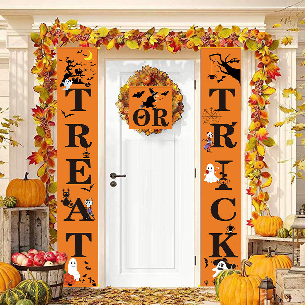 Outdoor Halloween Decoration Banner with Couplets