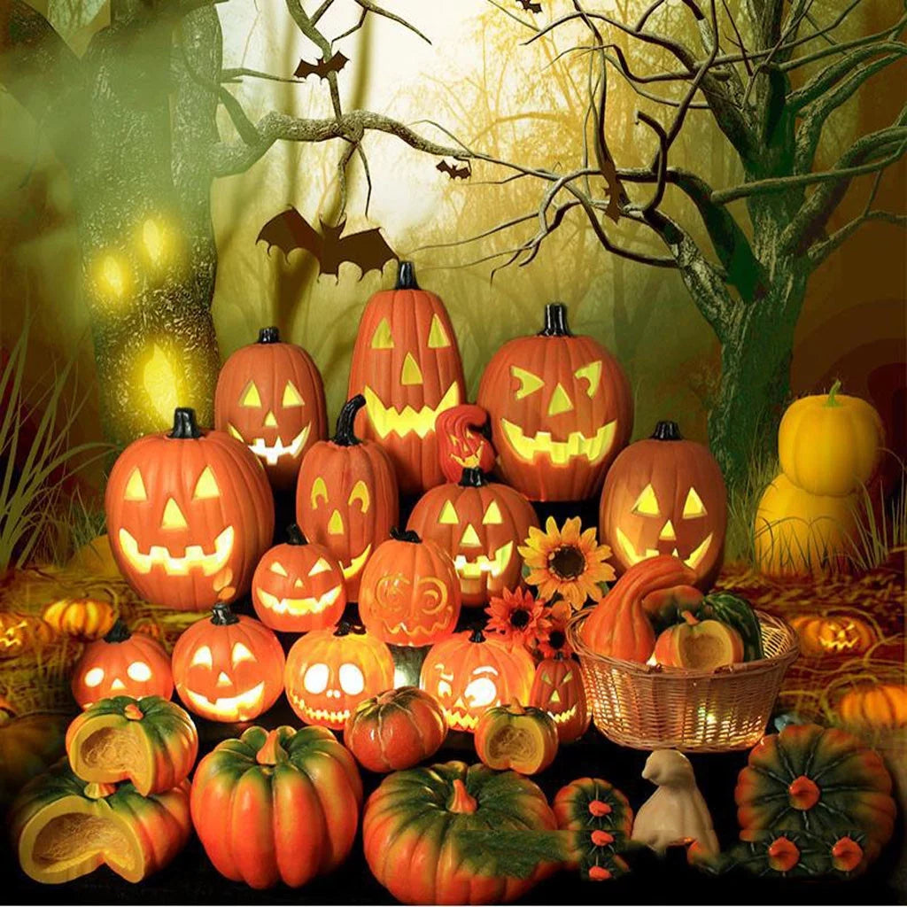 Halloween Decoration Clearance: LED Pumpkin Lights and Figurines for Indoor and Outdoor Use