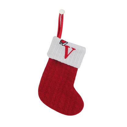 Christmas Alphabet Knitted Socks and Tree Ornaments - Festive Home Decorations for 2024 and Beyond