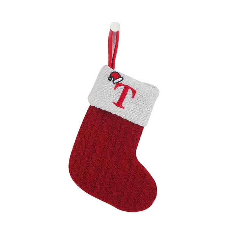 Christmas Alphabet Knitted Socks and Tree Ornaments - Festive Home Decorations for 2024 and Beyond