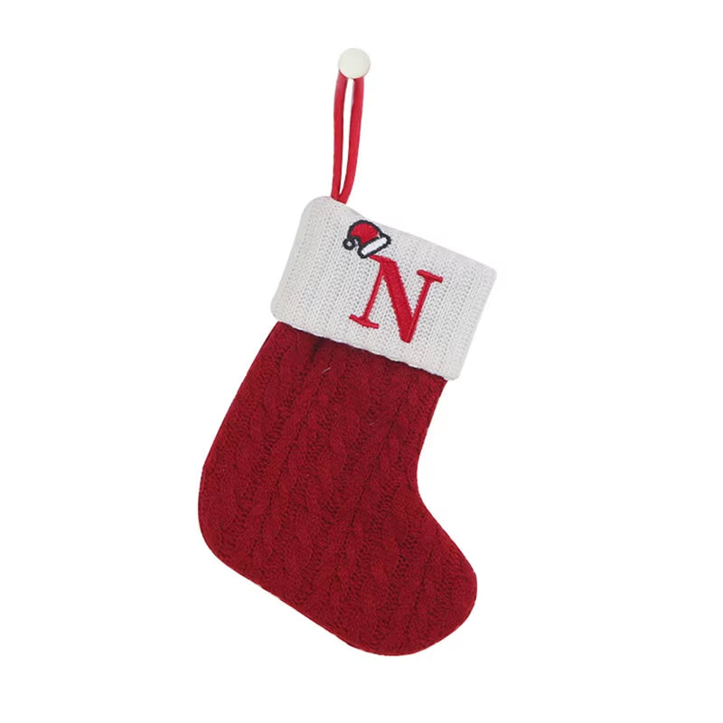 Christmas Alphabet Knitted Socks and Tree Ornaments - Festive Home Decorations for 2024 and Beyond