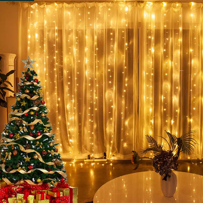 2023 Christmas Curtain Lights Garland - Elegant Holiday Decorations for Home, Ornaments, Gifts, and Celebrations