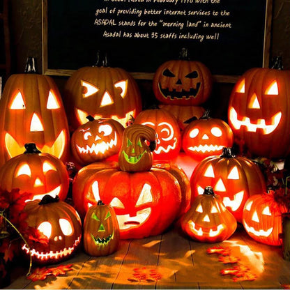 Halloween Decoration Clearance: LED Pumpkin Lights and Figurines for Indoor and Outdoor Use