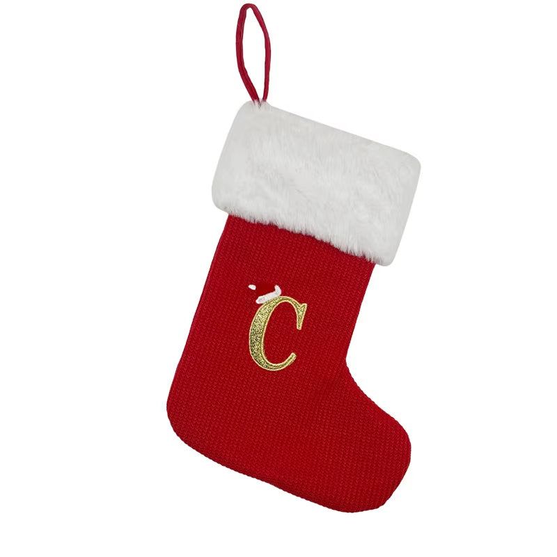 Christmas Alphabet Knitted Socks and Tree Ornaments - Festive Home Decorations for 2024 and Beyond