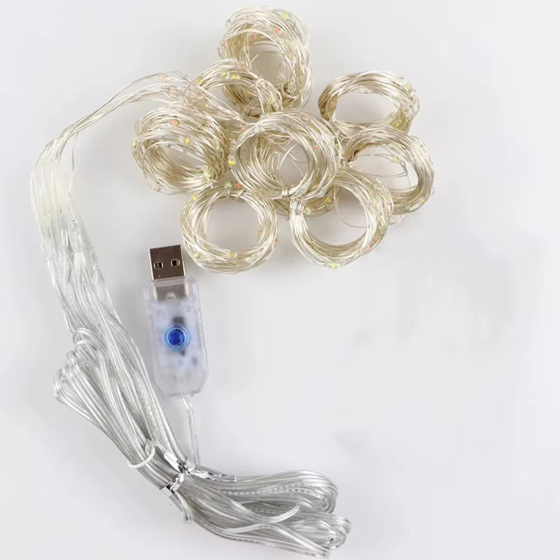 2023 Christmas Curtain Lights Garland - Elegant Holiday Decorations for Home, Ornaments, Gifts, and Celebrations