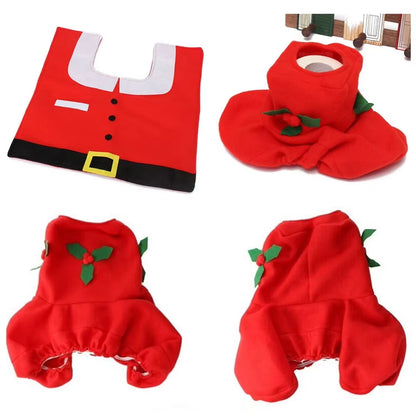 Elegant Santa Claus Toilet Seat Covers and Bathroom Mat Set for Holiday Home Decor and New Year Gifts