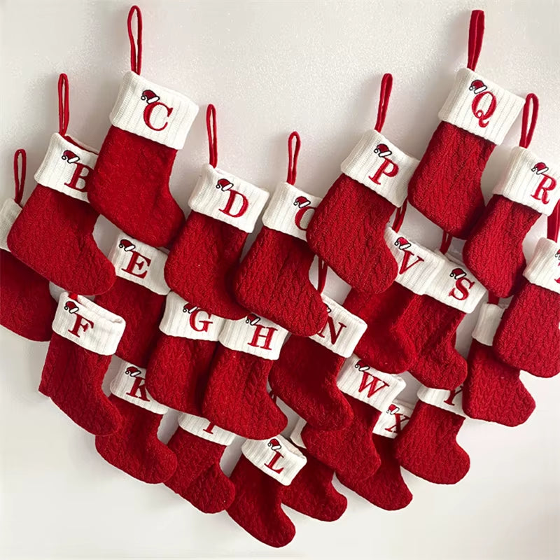 Christmas Alphabet Knitted Socks and Tree Ornaments - Festive Home Decorations for 2024 and Beyond